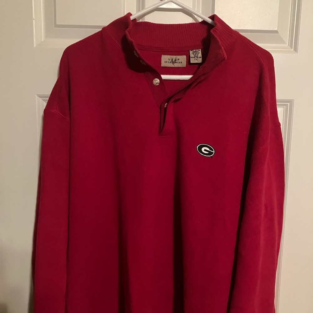Georgia Bulldogs button collar sweater XXL